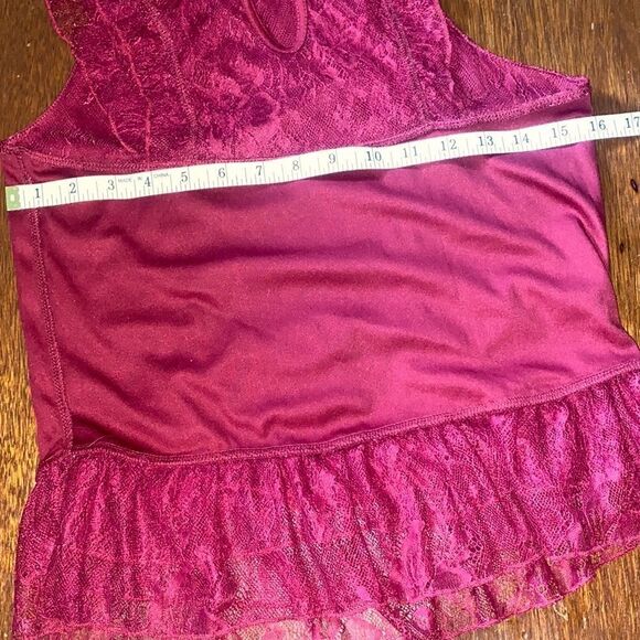 Crave Fame, Burgundy Lace, Ruffled Tank Top - Picture 7 of 12